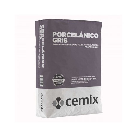 ADHESIVO PORCELANICO GRIS 20 KILOGRAMOS CEMIX